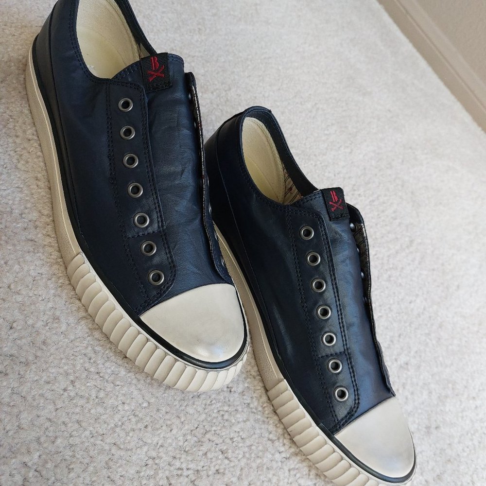 NEW John Varvatos BooTleg Coated Linen Low Top Shoes - MEN 9.5 - Midnight